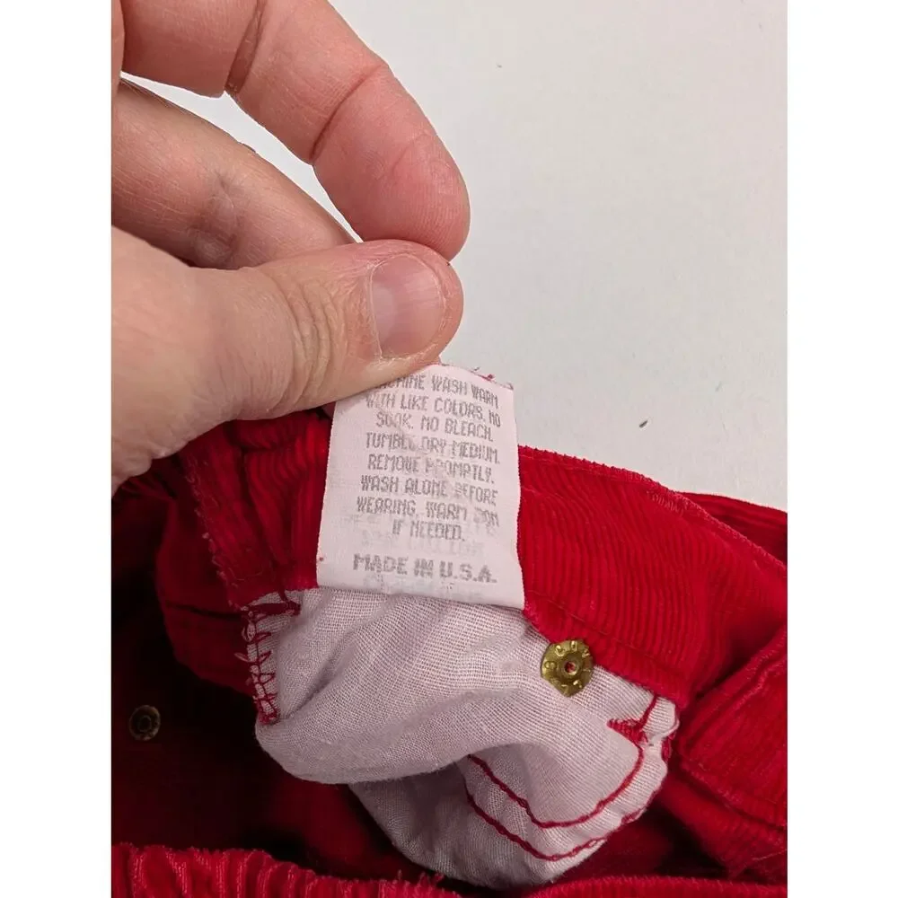 Vintage Oshkosh B'Gosh Toddler 4T Red Corduroy Pants Made in USA